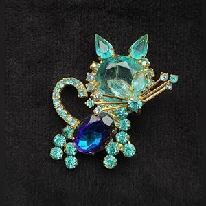 Juliana Cat Brooch Vintage RARE !